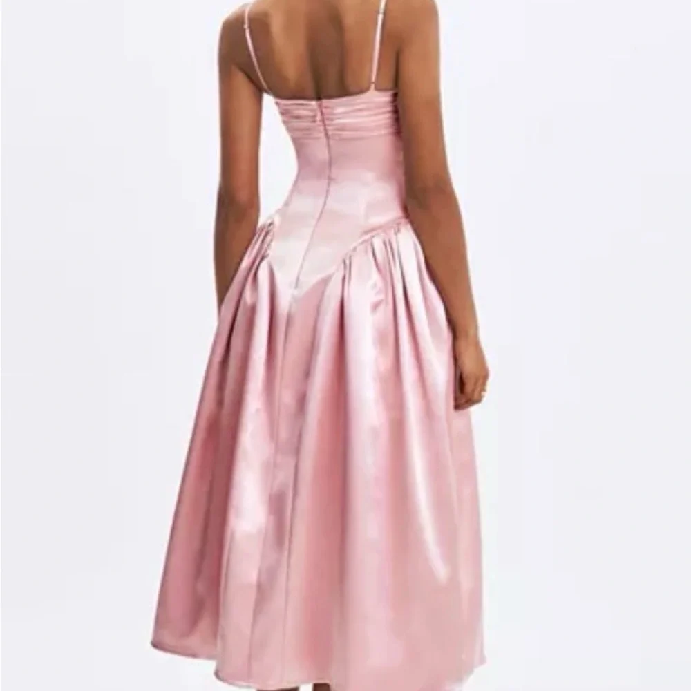 Miss Circle Tullia Satin Ruched Midi Spaghetti Strap Dress‎ XL